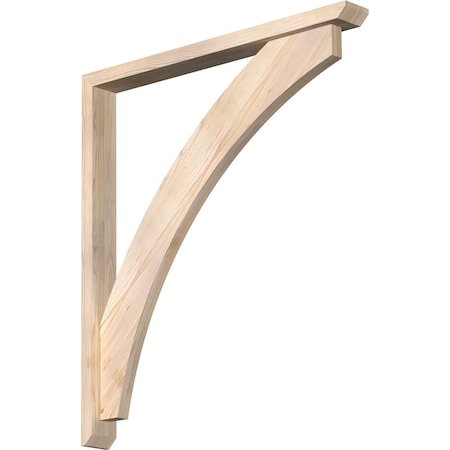 Ekena Millwork Thorton Slat Smooth Bracket w/ Offset Brace, Douglas Fir, 3 1/2"W x 34"D x 38"H BKT0402X34X38THR06SDF